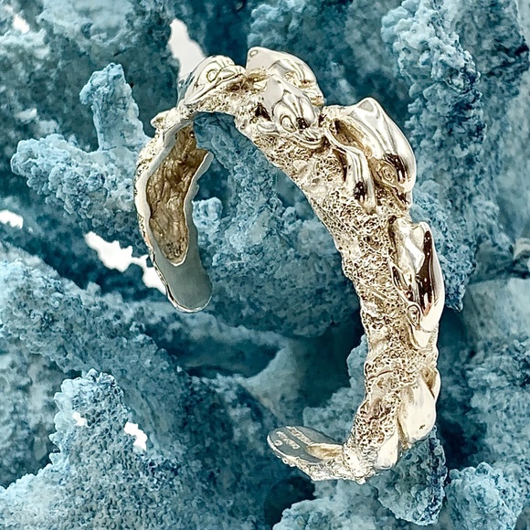 Kabana Sterling Silver Dolphin Cuff Bracelet - Picture 1 of 8